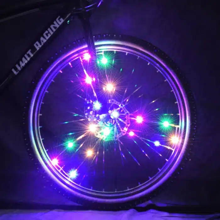 Éclairage de roue vélo LED coloré 15