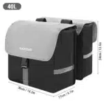 Double sacoche porte bagage vélo​ ville 40 L 2